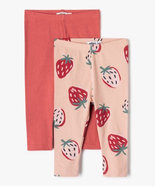 Leggings bébé fille uni et imprimé (lot de 2) vue1 - GEMO(BEBE DEBT) - GEMO