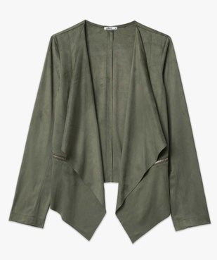 Veste femme en suédine coupe asymétrique vue4 - GEMO(FEMME PAP) - GEMO