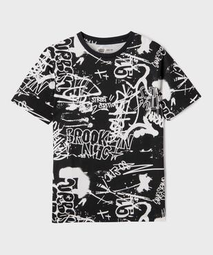 Tee-shirt manches courtes à motifs graffiti garçon vue1 - GEMO 4G GARCON - GEMO