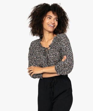Blouse femme imprimée avec manches 3/4 élastiquées vue1 - GEMO(FEMME PAP) - GEMO