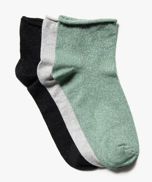 Chaussettes femme à paillettes tige courte (lot de 3 paires) vue1 - GEMO(HOMWR FEM) - GEMO