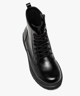 Boots fille unis à semelle crantée fermeture lacets et zip vue5 - GEMO (ENFANT) - GEMO
