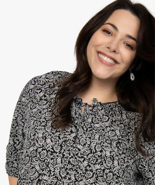Blouse femme imprimée à manches 3/4 et col fantaisie vue2 - GEMO (G TAILLE) - GEMO