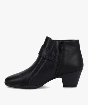 Boots femme confort unies à talon dessus cuir vue3 - GEMO (CONFORT) - GEMO