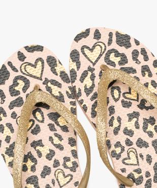 Tongs à brides pailletées et semelle motif léopard femme  vue3 - GEMO (PLAGE) - GEMO