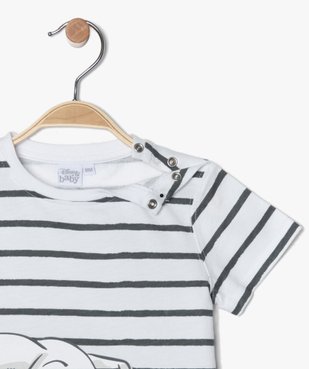 Tee-shirt bébé garçon à rayures et motif - Disney vue2 - DISNEY DTR - GEMO