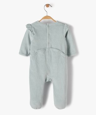Pyjama bébé fille en velours avec volants sur les épaules vue3 - GEMO(BB COUCHE) - GEMO