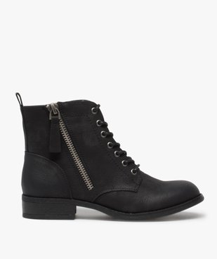 Boots femme style rangers à zip vue1 - GEMO (CASUAL) - GEMO