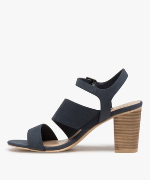 Sandales femme à talon rainuré et brides en suédine vue3 - GEMO(URBAIN) - GEMO