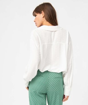 Chemise femme à manches longues en viscose texturée vue3 - GEMO(FEMME PAP) - GEMO