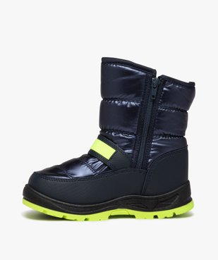 Après-ski garçon unis à zip et à scratch avec détails fluos vue3 - SANS MARQUE - GEMO