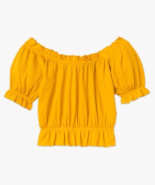 Tee-shirt femme à manches courtes avec finitions froncées  vue4 - GEMO(FEMME PAP) - GEMO