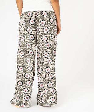 Bas de pyjama large imprimé en viscose femme vue3 - GEMO 4G FEMME - GEMO