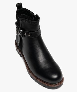 Boots femme à zip et détails suédés avec bride fantaisie  vue6 - GEMO (CASUAL) - GEMO