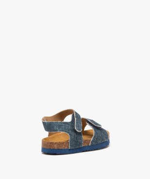 Sandales bébé garçon en toile effet denim avec double scratch vue4 - GEMO(BEBE DEBT) - GEMO