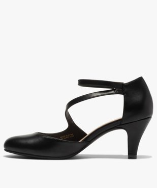 Escarpins femme à talon unis à brides fines vue3 - GEMO(URBAIN) - GEMO