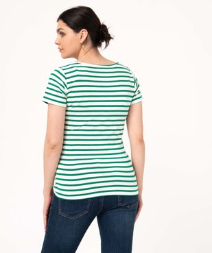 Tee-shirt de grossesse rayé à manches courtes vue3 - GEMO 4G MATERN - GEMO
