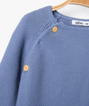 Gilet brassière bébé en maille fantaisie coloris uni vue2 - GEMO(BB COUCHE) - GEMO