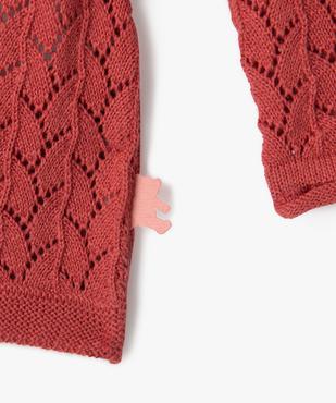 Gilet brassière cache-cœur en tricot fin fantaisie bébé - LuluCastagnette vue3 - LULU CASTAGNETTE GEMO FOR GOOD - GEMO