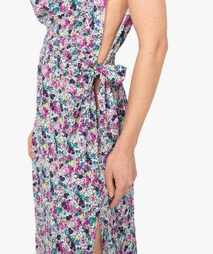Robe de plage femme imprimée longue et échancrée vue2 - GEMO (PLAGE) - GEMO