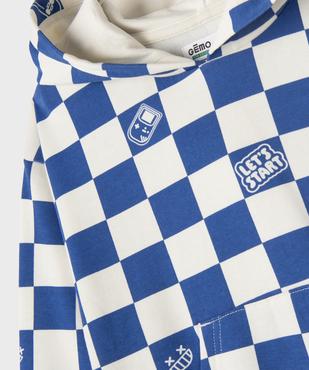 Sweat à capuche à motif damier garçon vue2 - GEMO 4G GARCON - GEMO