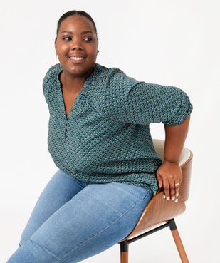 Blouse imprimée à manches 3/4 femme grande taille vue1 - GEMO 4G GT - GEMO
