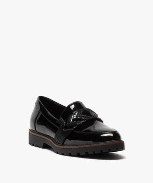 Mocassins femme unis et vernis à semelle crantée vue2 - GEMO (CASUAL) - GEMO