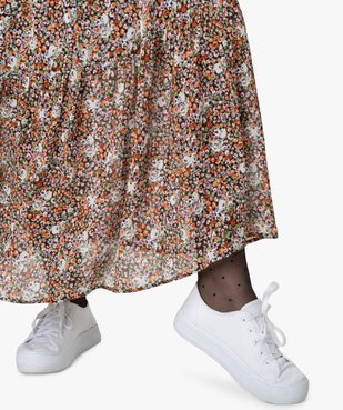 Jupe longue femme à motifs fleuris avec taille élastiquée vue2 - GEMO (G TAILLE) - GEMO