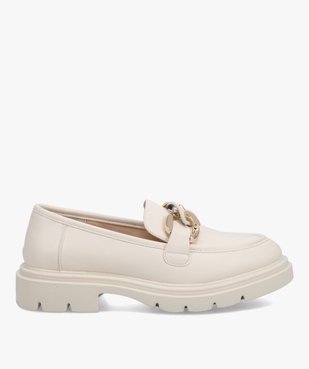 Mocassins femme unis à semelle crantée et bride chaine vue2 - GEMO (CASUAL) - GEMO