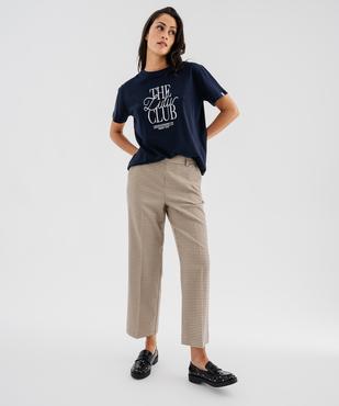 Tee-shirt manches courtes en jersey de coton épais brodé femme - LuluCastagnette vue1 - LULU CASTAGNETTE G4G D - GEMO