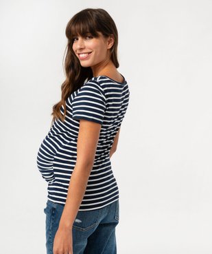 Tee-shirt de grossesse imprimé à manches courtes avec appliqué cœur en velours vue6 - GEMO 4G MATERN - GEMO