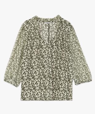 Blouse grande taille à manches longues en voile femme vue4 - GEMO (G TAILLE) - GEMO