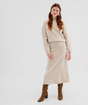 Pull à col montant coupe loose femme vue5 - GEMO 4G FEMME - GEMO