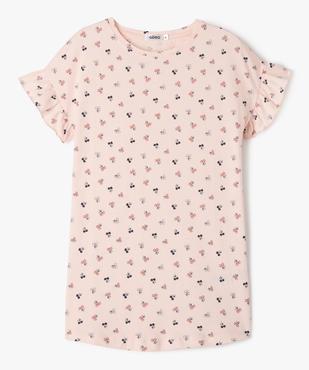 Chemise de nuit à manches courtes volantées fille vue1 - GEMO 4G FILLE - GEMO