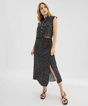 Chemise sans manches courte et ample en viscose fluide imprimée femme vue4 - GEMO 4G FEMME - GEMO