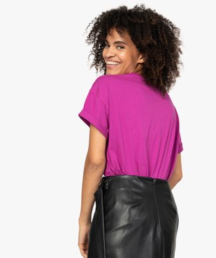 Tee-shirt femme à manches courtes et strass vue3 - GEMO(FEMME PAP) - GEMO