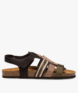 Sandales homme à brides multicolores en cuir vue1 - GEMO (CASUAL) - GEMO