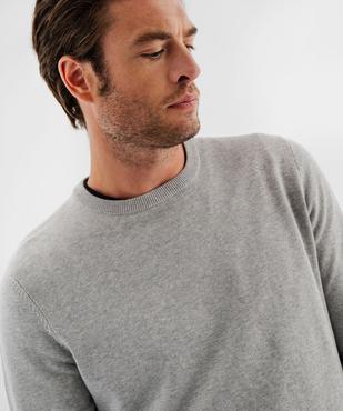 Pull en coton en maille fine à col rond homme  vue2 - GEMO (HOMME) - GEMO