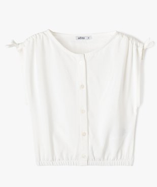 Blouse sans manches avec épaules froncées fille vue1 - GEMO (ENFANT) - GEMO