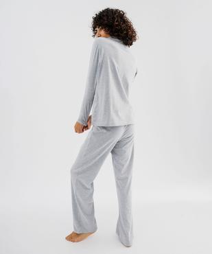Pyjama deux pièces femme : chemise et pantalon vue3 - GEMO 4G FEMME - GEMO