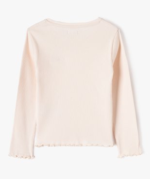 Tee-shirt à manches longues et maille côtelée fille vue3 - GEMO 4G FILLE - GEMO