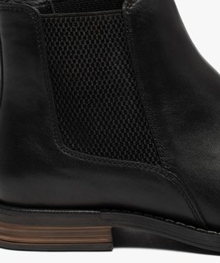 Boots homme style Chelsea dessus cuir uni - Taneo vue6 - TANEO - GEMO