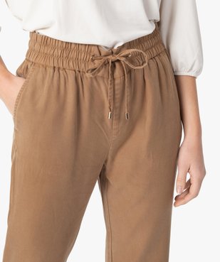 Pantalon femme avec large ceinture élastiquée vue2 - GEMO(FEMME PAP) - GEMO