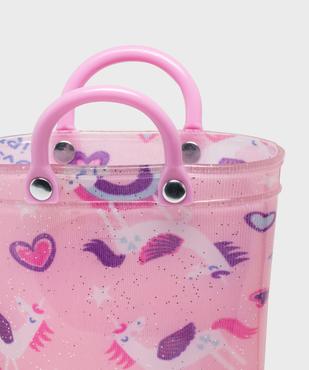 Bottes de pluie imperméables à motifs fantaisie, paillettes et semelle crantée fille - Lovely Wings vue6 - LOVELY WINGS - GEMO