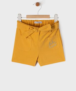 Short ample en coton avec ceinture à nouer bébé fille - LuluCastagnette vue1 - LULUCASTAGNETTE - GEMO