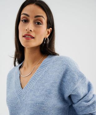 Pull col V en maille douillette femme vue2 - GEMO(FEMME PAP) - GEMO