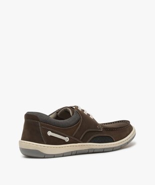 Chaussures bateau homme à lacets dessus cuir – Terre de Marins vue4 - TERRE DE MARINS - GEMO