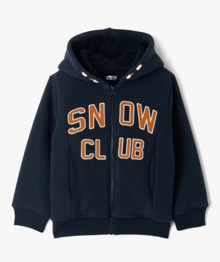 Sweat zippé en maille polaire avec intérieur sherpa garçon vue1 - GEMO (ENFANT) - GEMO