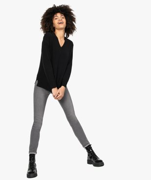 Jean femme coupe Slim aspect délavé vue1 - GEMO C4G FEMME - GEMO