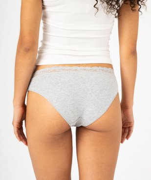 Culotte en coton stretch avec ceinture dentelle femme (lot de 2) vue5 - GEMO 4G FEMME - GEMO